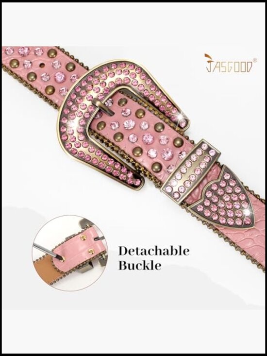 Western Rhinestone Belt with Detachable Buckle for Jeans and Dresses main image 5